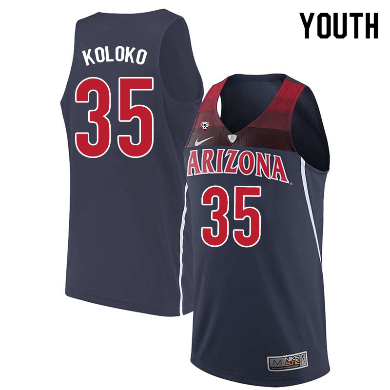 Youth #35 Christian Koloko Arizona Wildcats College Basketball Jerseys Sale-Navy
